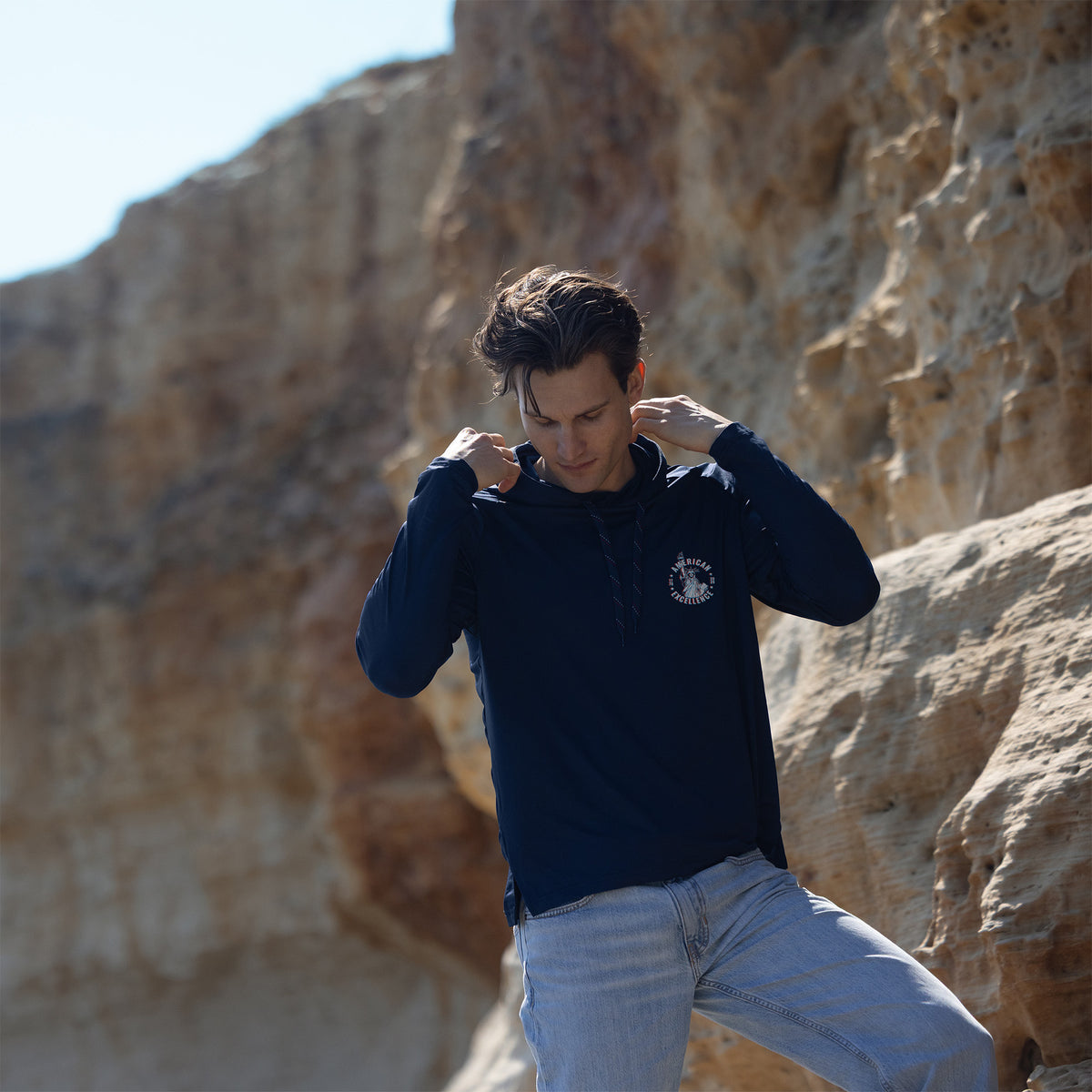Folds of Honor Men's UPF 50+ Hooded Sun Shirt – America250