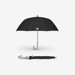 Weatherman umbrella and umbrella pack displayed together